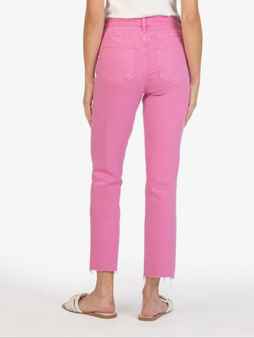 Kut From the Kloth Pink Naomi High Rise FAB AB Girlfriend Ankle Straight Jean 4L - Picture 2 of 15